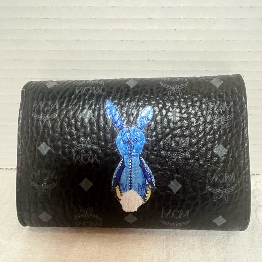 MCM Black Wallet with Vibrant Bunny Accent - Picture 8 of 8